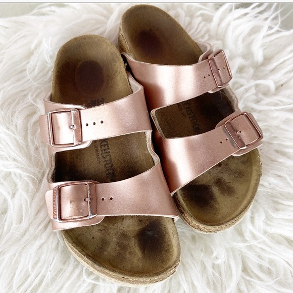 kids rose gold birkenstocks
